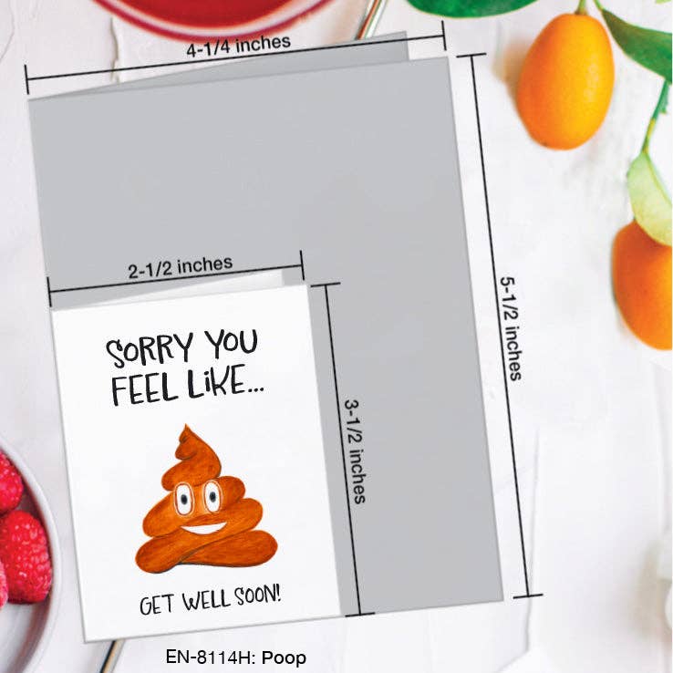 Printed Canvas - Wholesale Get Well Card - Poop, Greeting Card (#8114H)1