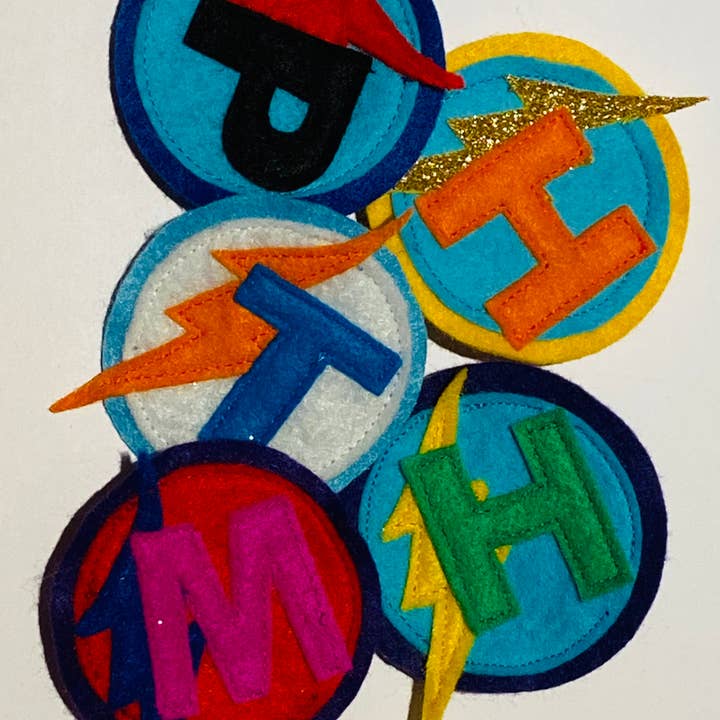 The Flat Of Kat - Wholesale Badge accessory – Unisex - Superhero Personalised Badges With Initial