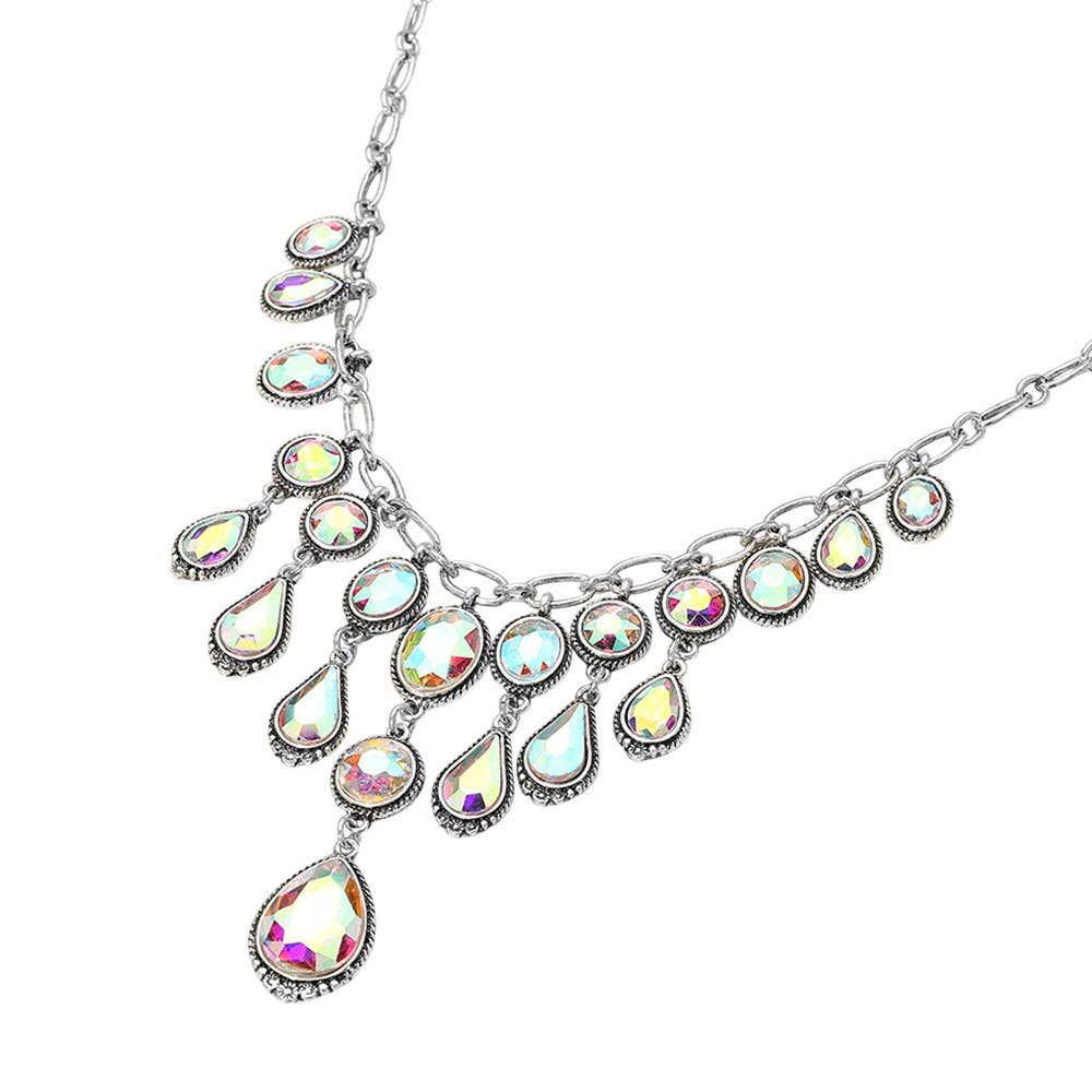 Sensibling Corp. - Wholesale Pendant/Charm Necklace - Antique Metal Western Stone Chandelier Necklace
5