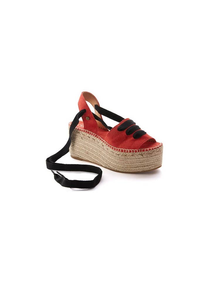 Zoe Coral | Alpercatas de Mulher Vermelhas por atacado de La Valeta Espadrilles-Ibera Factory Shoes slu
