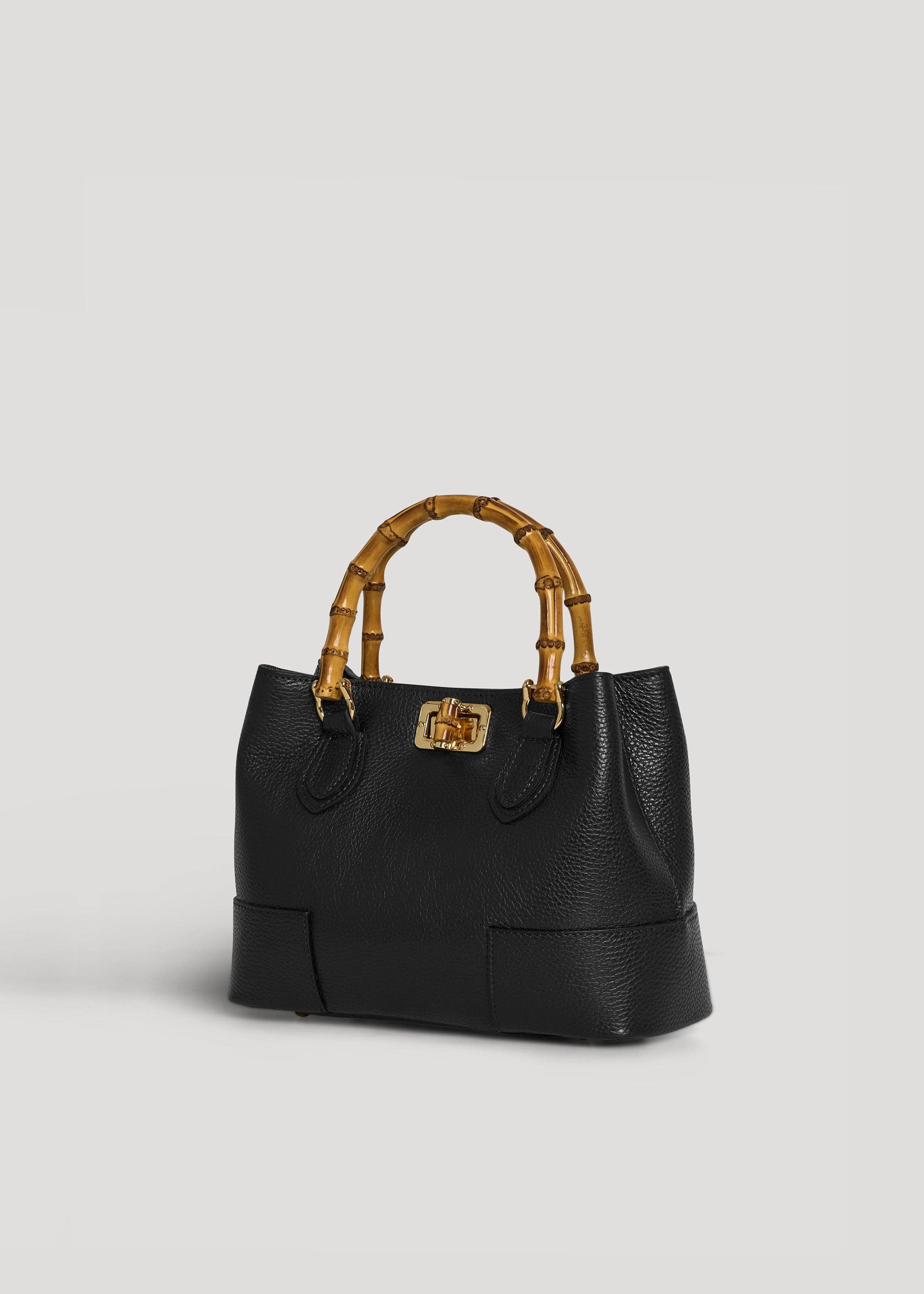 Prestige Milano - Vendita all'ingrosso Borsa tote - Donna - Bamboo Babe Micro Bag in Black Dollar Leather1