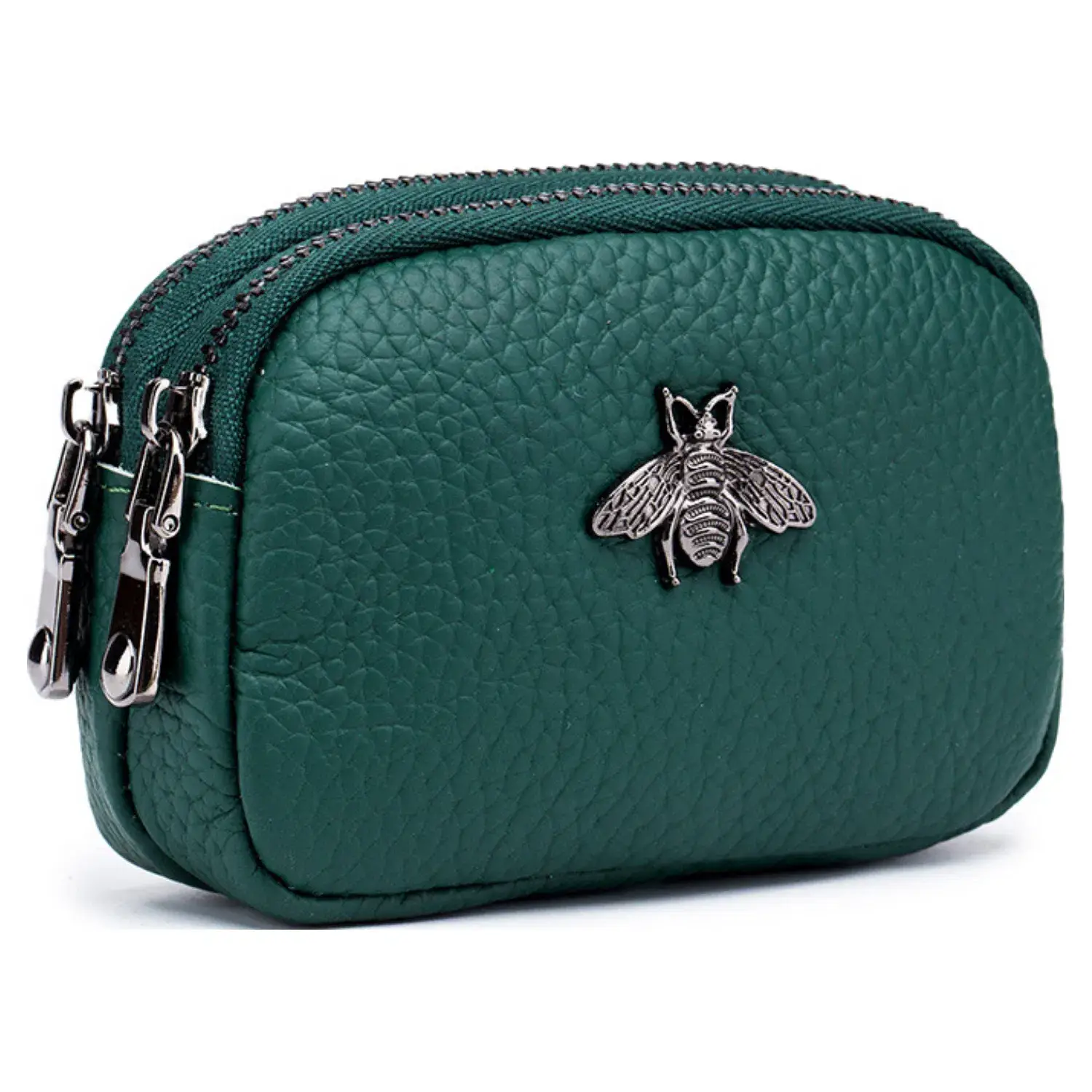 Superbia – wholesale Myntväska - Dam – Äkta läder dubbel dragkedja Bee myntväska0