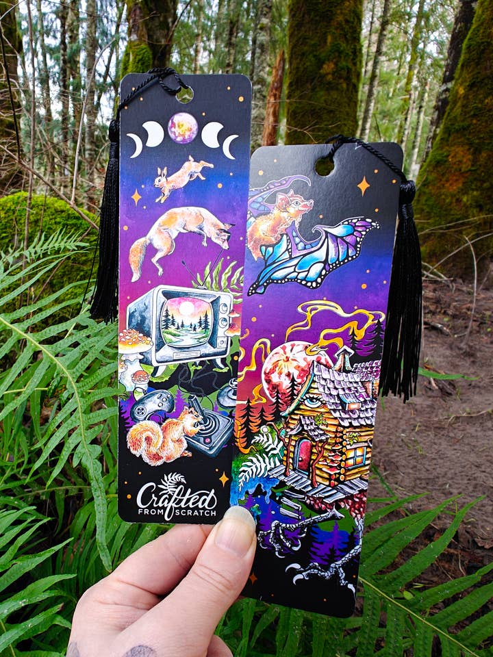 Sorcière de la Forêt - Marque-page - Baba Yaga Renard Écureuil Chauve-souris Tarot pour la vente par Crafted from Scratch