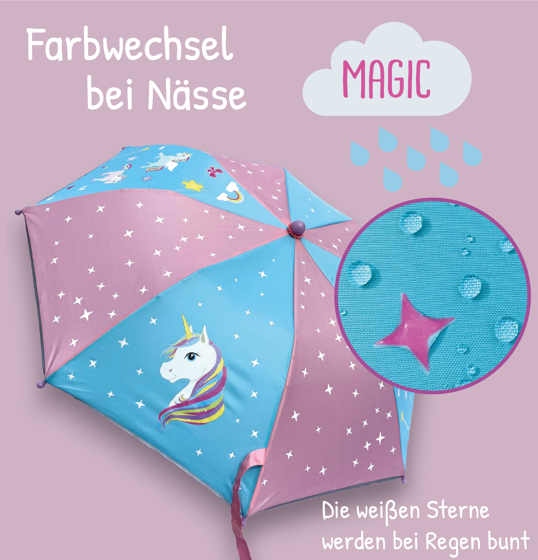 HECKBO – wholesale Umbrella – kids – magic umbrella unicorn1