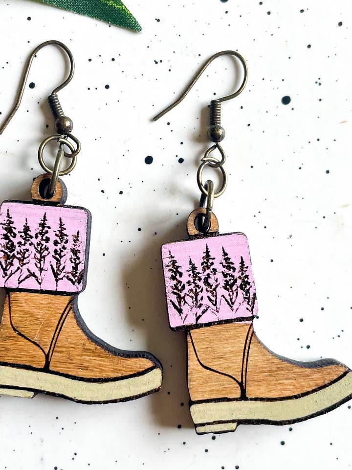 Brincos de madeira Fireweed Xtra Tuff por atacado de Ak Daisy Chain