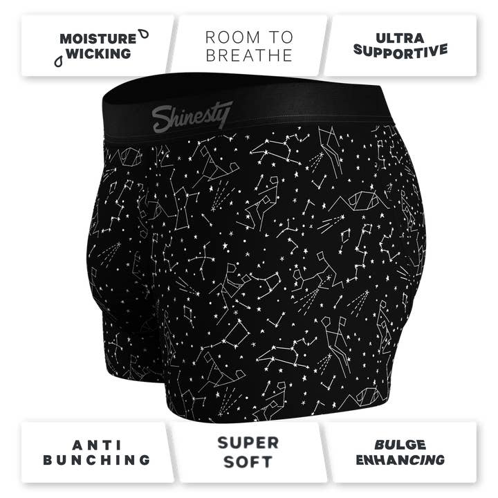 Shinesty, Inc - Wholesale Underwear – Men's - The Big Bang | Glow In The Dark Constellation Ball Hammock® Pouch Trunks Underwear3