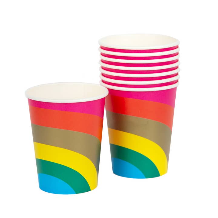 Talking Tables USA - Wholesale Disposable Cup - Rainbow Party Cups | 8 Pack |