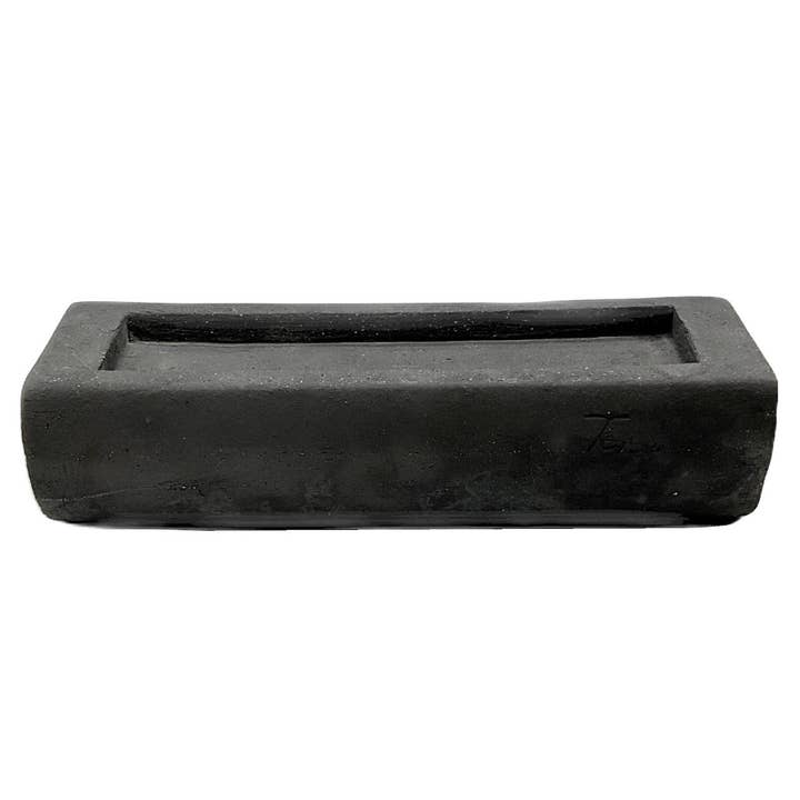 Curved Edge Black Clay Sashimi Dish for wholesale by Masa Designs NYC