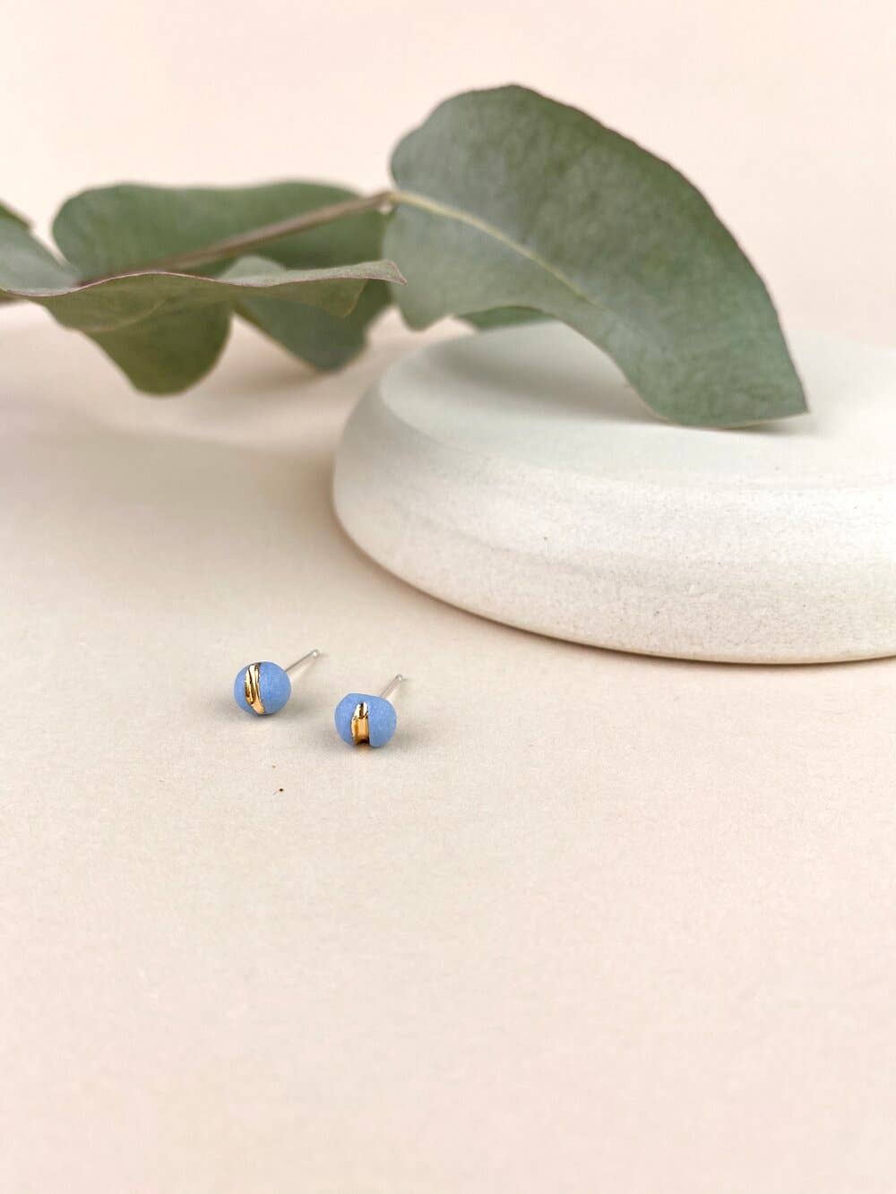 Barrow PDX – wholesale Stud/post earrings – Macaron Studs - Colorful Pigmented Porcelain with Gold3