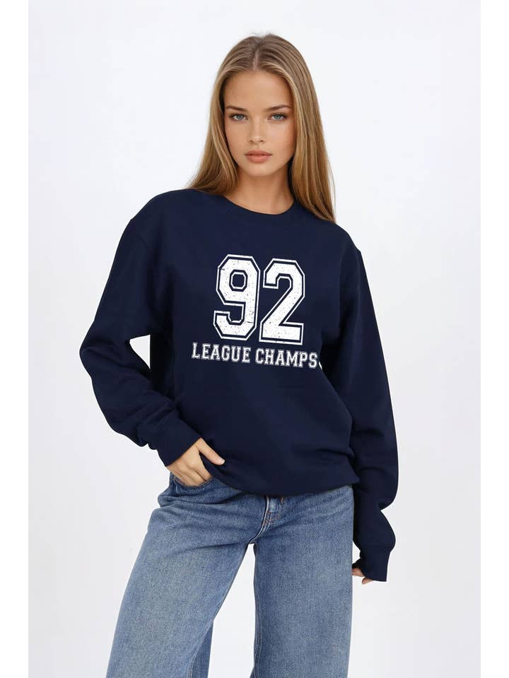 Missi Clothing – wholesale Graphic sweatshirt – Women’s – 92 League Champs Printed Sweatshirt7