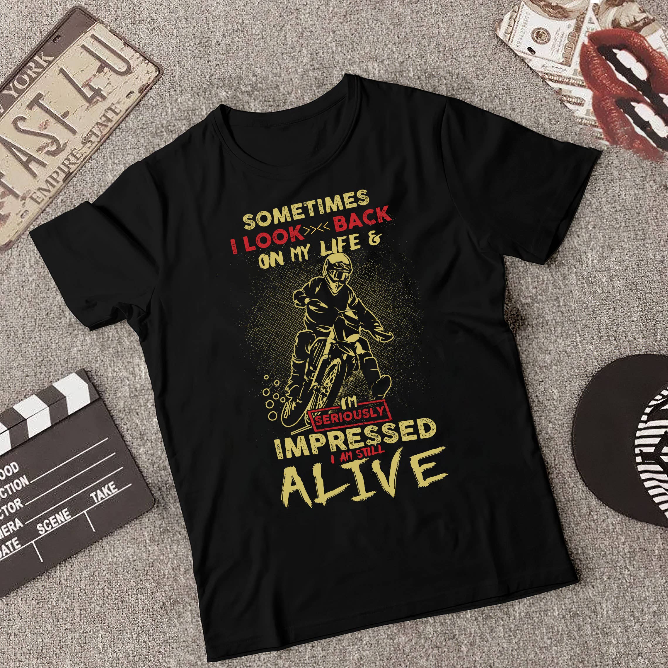 Black I'm Seriously Impressed I Am Still Alive Motocross Shirt for wholesale on Faire3