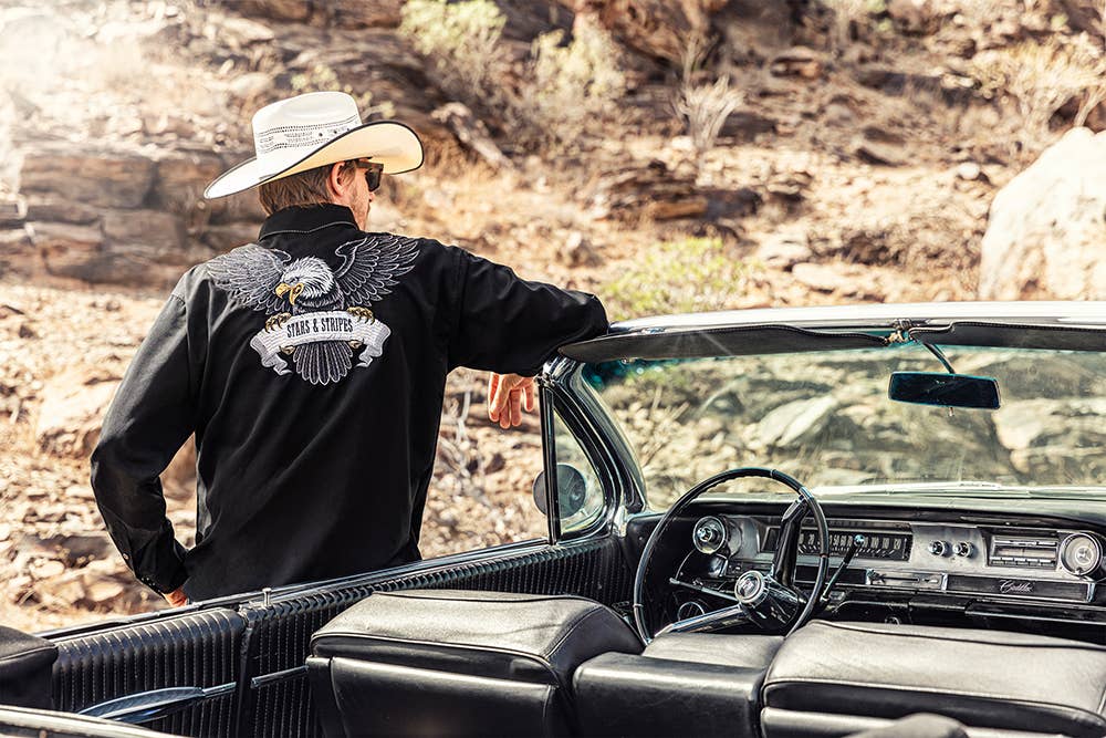 Stars & Stripes® - Wholesale Overhemd met knopen - Heren - Western overhemd - Black Eagle1