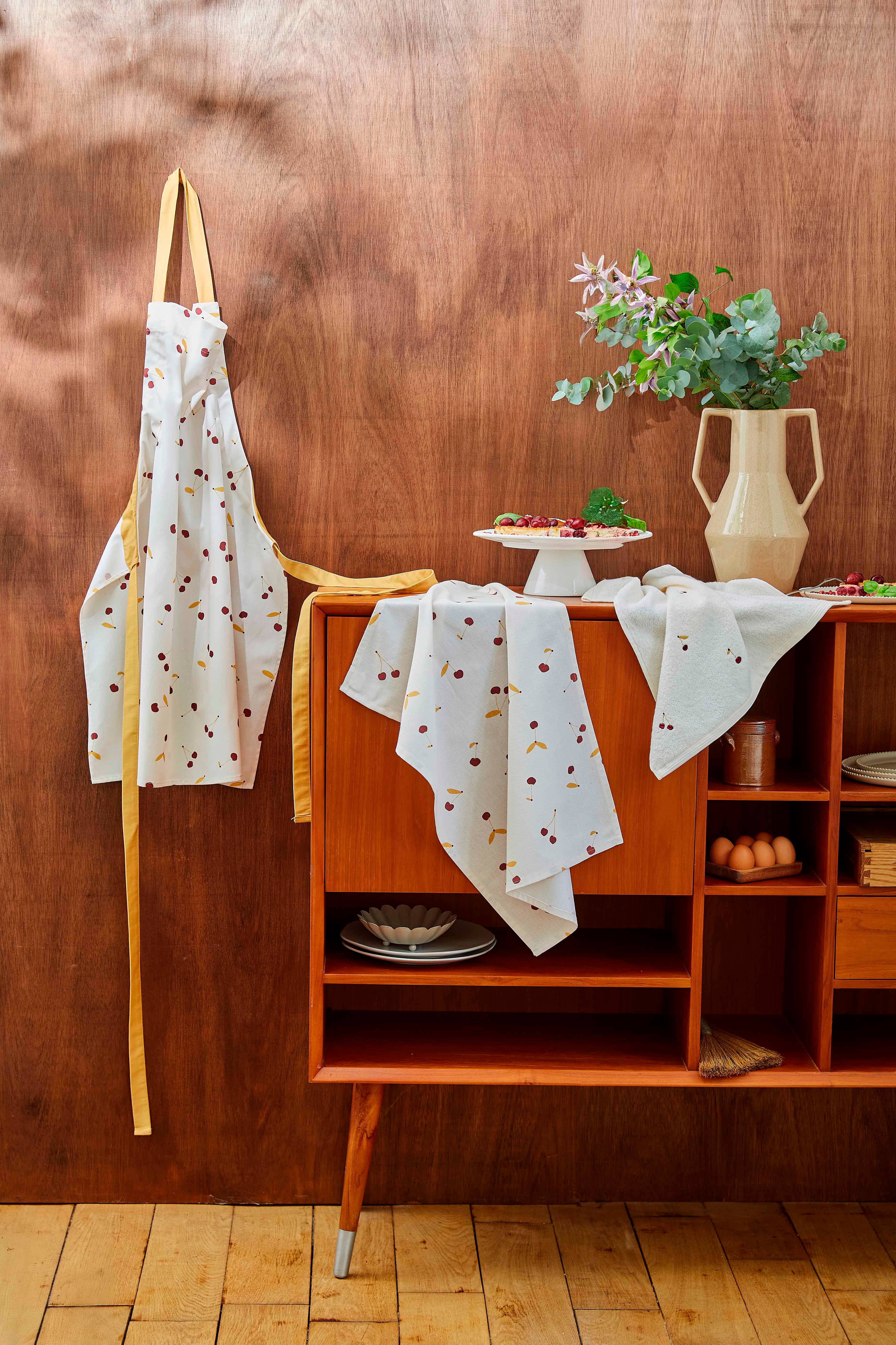 Coucke - Wholesale Tea Towel - Les cerises - Printed Tea Towel 50X75 in cotton1