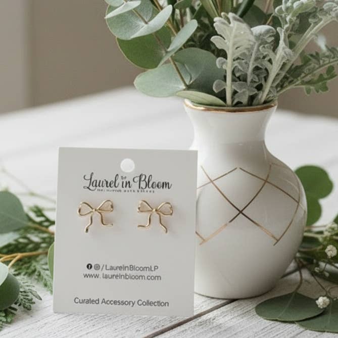 Prima Bow Earrings for wholesale by Laurel in Bloom