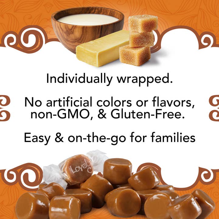 Lovely Candy Company - Wholesale Caramel - Bulk Original Caramel Candy - 10lb, Gluten Free, Non-GMO
