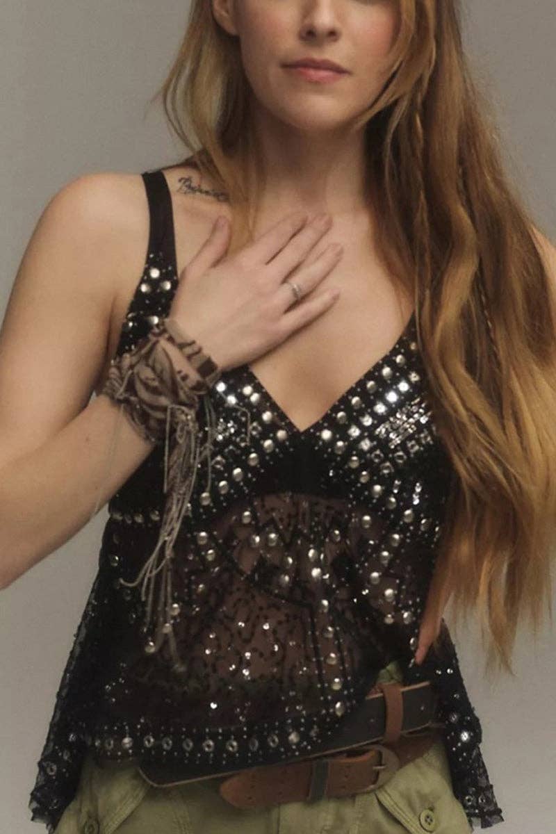 Mccolin - Wholesale Camisole - Women's - Sequin Embellished Camisole Top1