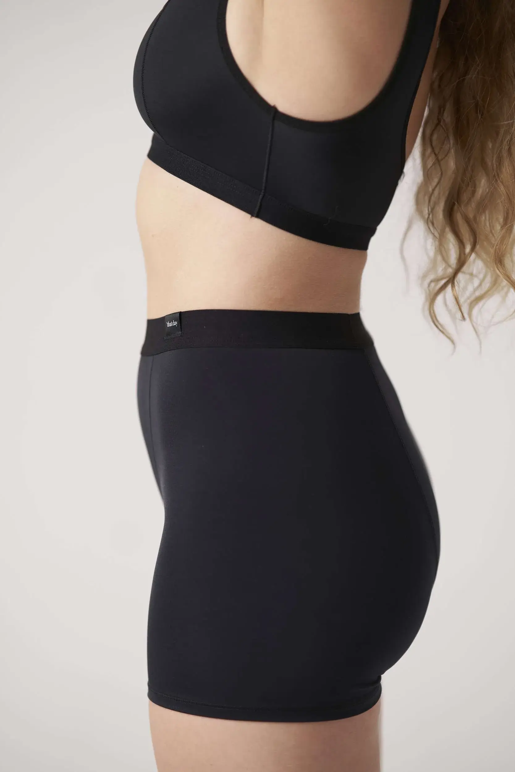 Black ELLA super absorbent period boxers for wholesale on Faire1