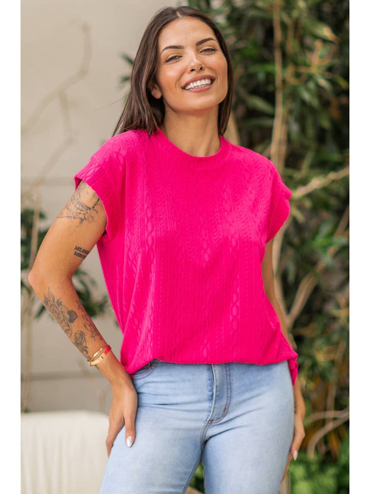 Les Amis - Wholesale Knit Top - Women's - Solid Patterned Top