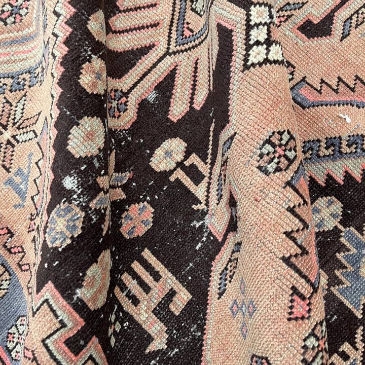 The Loom Wholesale - Wholesale Area Rug - Turkish Rug, Brown Aztec, Vintage Wool, 6.5x3.7 ft, SCR-19545