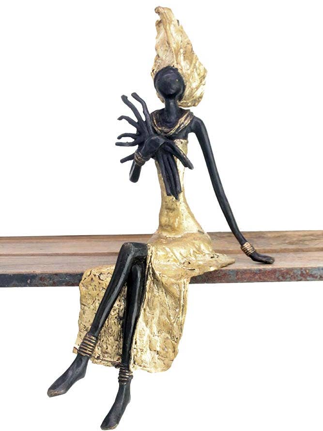 Bronzo seduto 40 cm dorato n°5 per la vendita all'ingrosso da parte di Lafi Bala