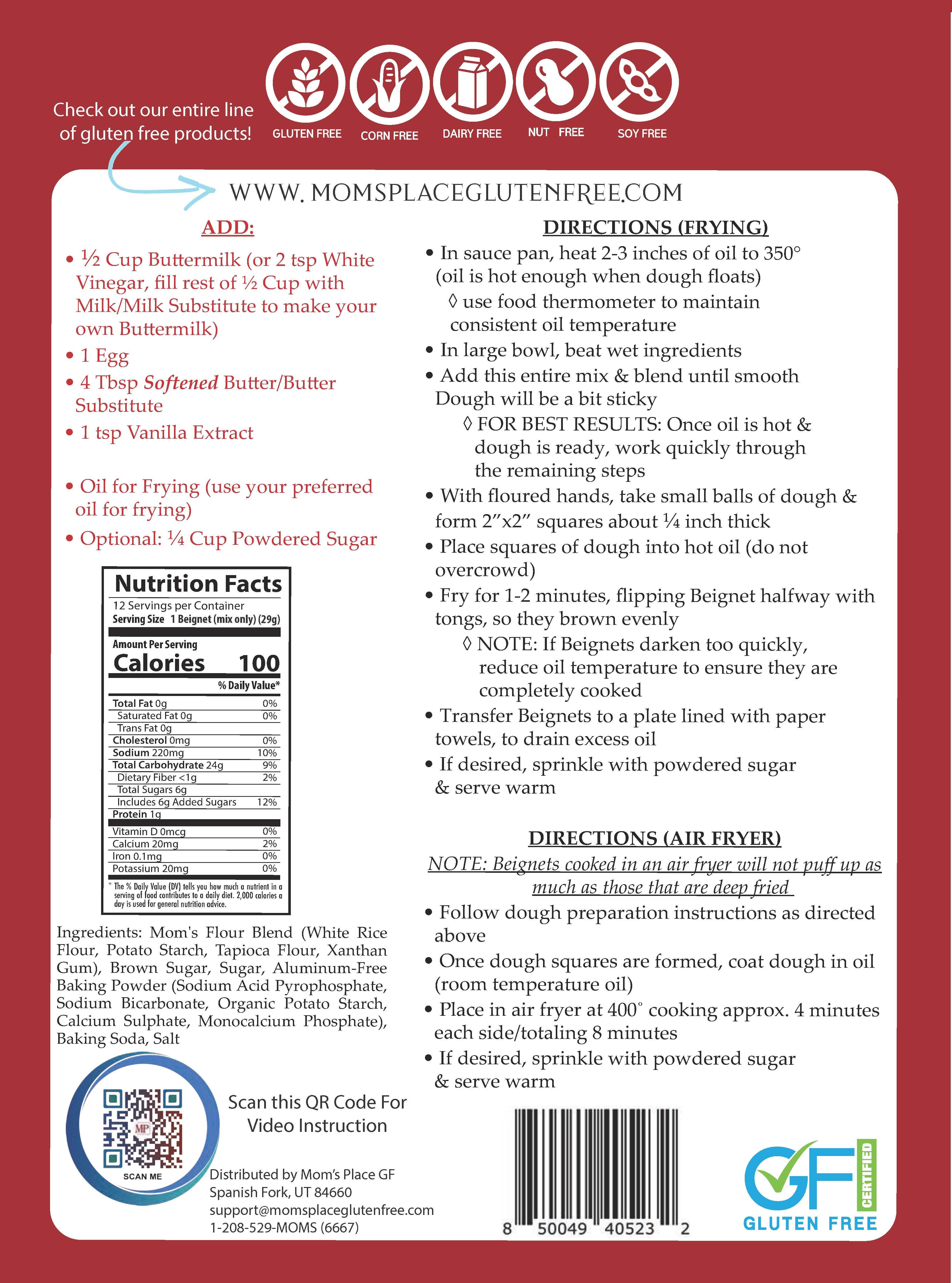 Mom's Place Gluten Free - Wholesale Cake Mix - Gluten-Free Classic Beignet Mix2