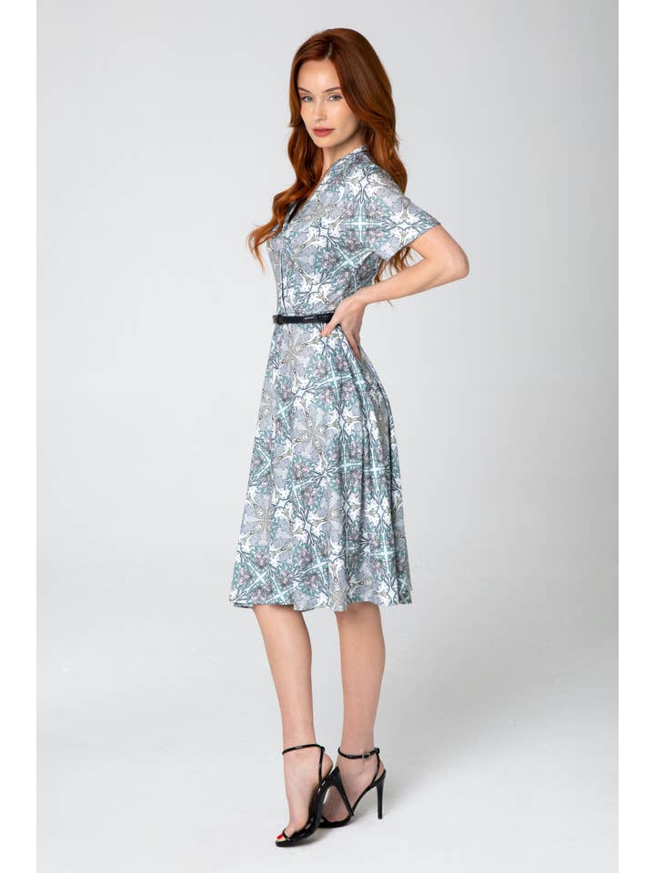 Grey Multi 21933 | Zoey | Knit Swing Dress With Pockets for wholesale on Faire