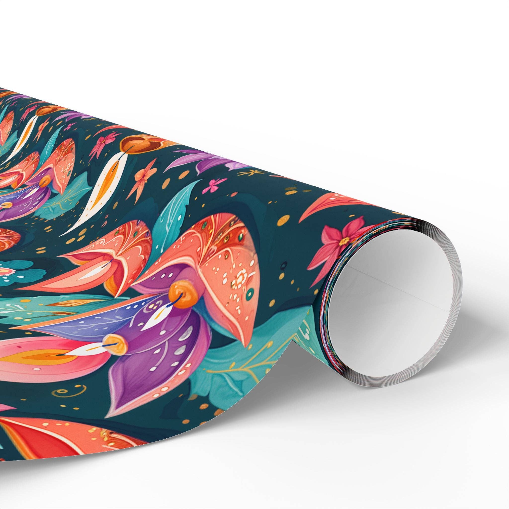 Lokipawz - Wholesale Flat Wrap - Diwali Aqua Festival Wrapping Papers3
