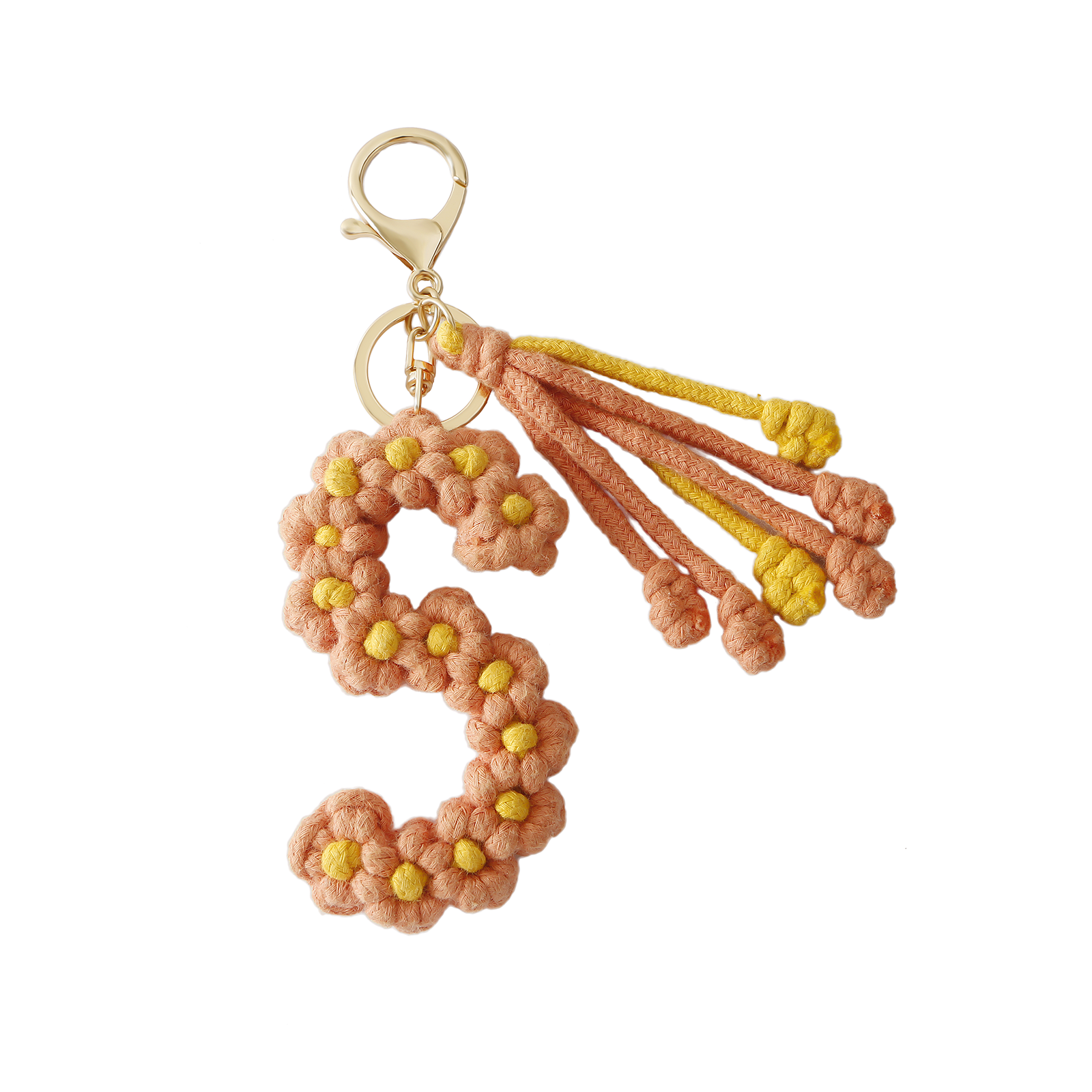 Sparkle Being - Vente Porte-clés – femme - Porte-clés en macramé avec lettre initiale de l'alphabet2