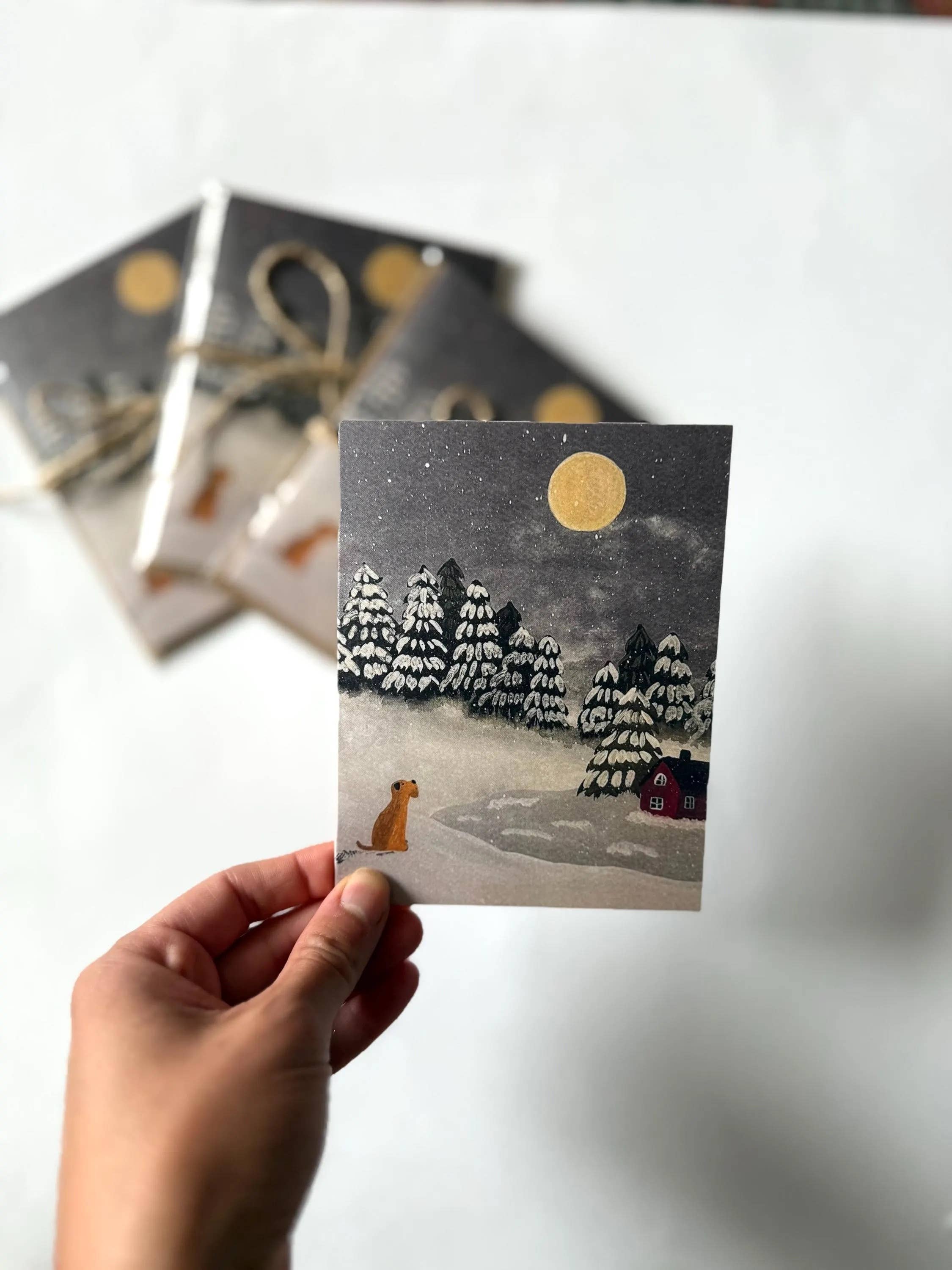 Rebecca Kardell Art - Wholesale Season's Greetings Card - Winter Wheaten Greeting Card2