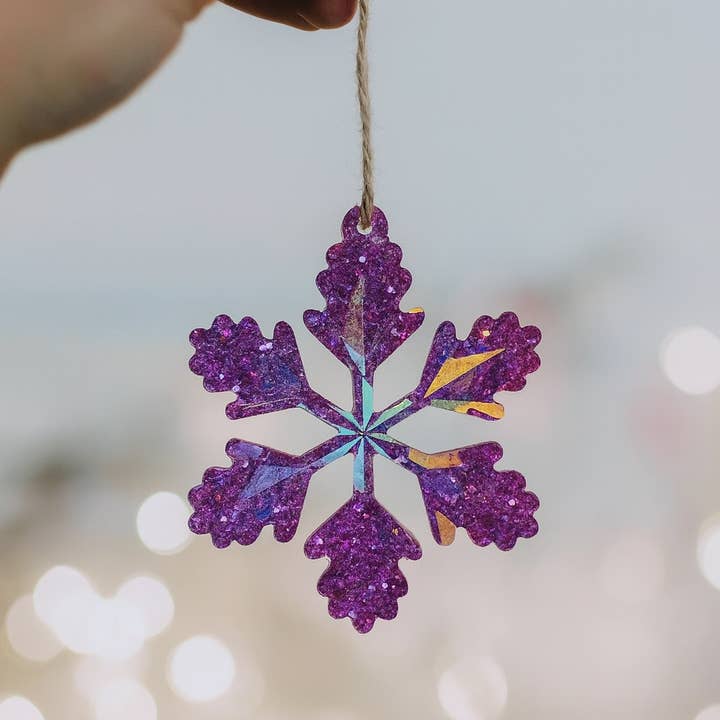 JEMS of the Sea - Wholesale Ornament - Holographic Resin Snowflake Ornament5