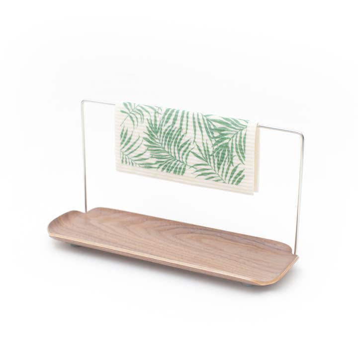 Bosign - Wholesale Kitchen Storage/Organizer - Leaf™ Sink Organiser With Dishcloth Hanger, Walnut. Water-Resistant1