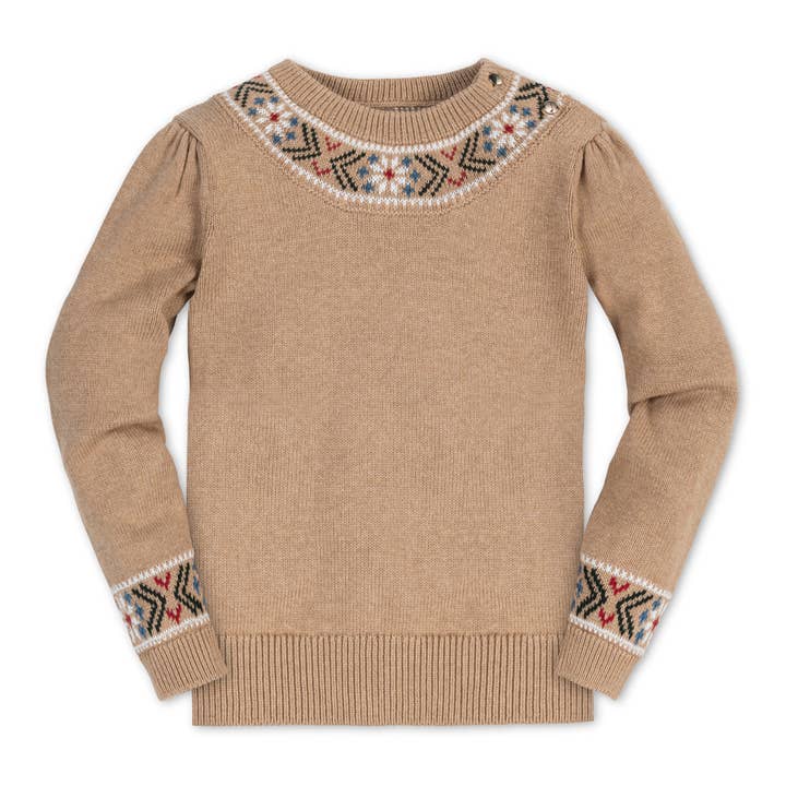 Organic Intarsia Trim Sweater for wholesale by Hope and Henry