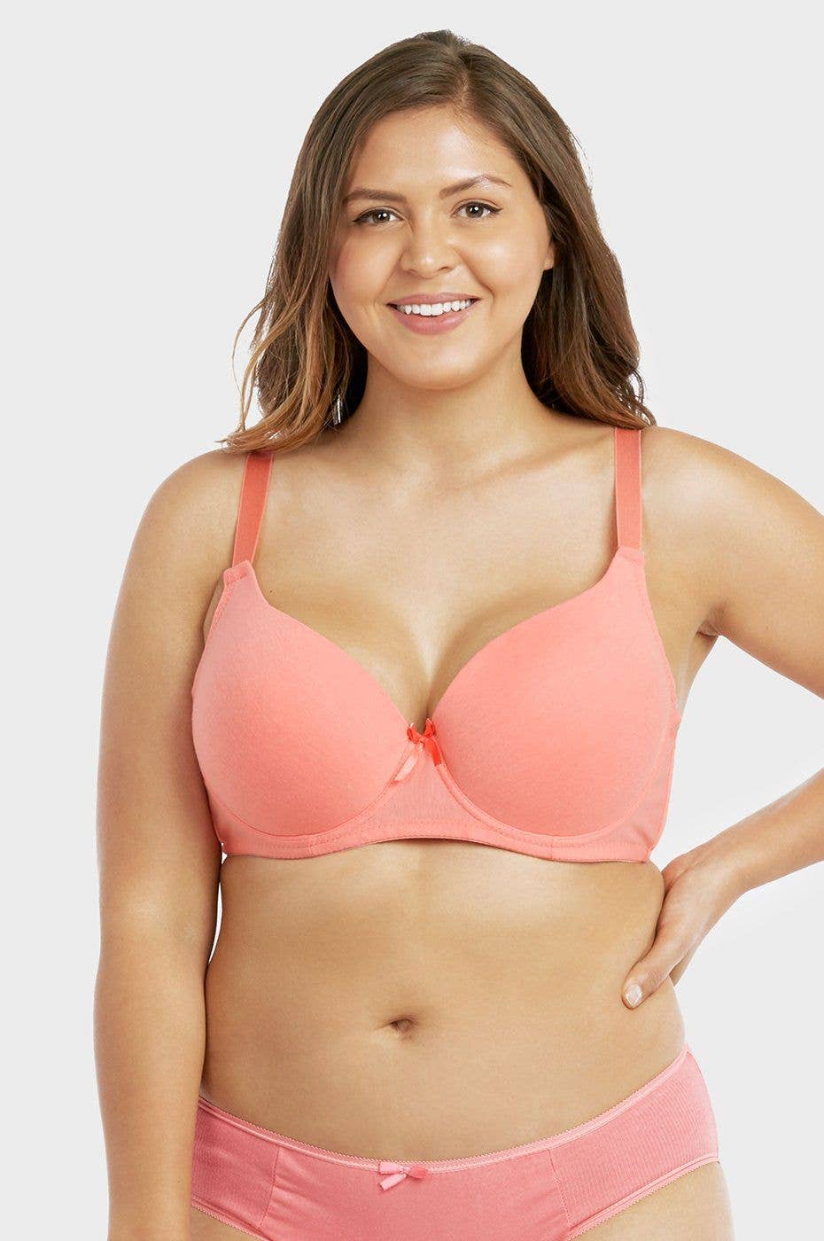 Lingerie Mart - Wholesale Bra - Women's - Sofra Ladies Full Cup Plain Cotton D Cup Bra BR4207PD1