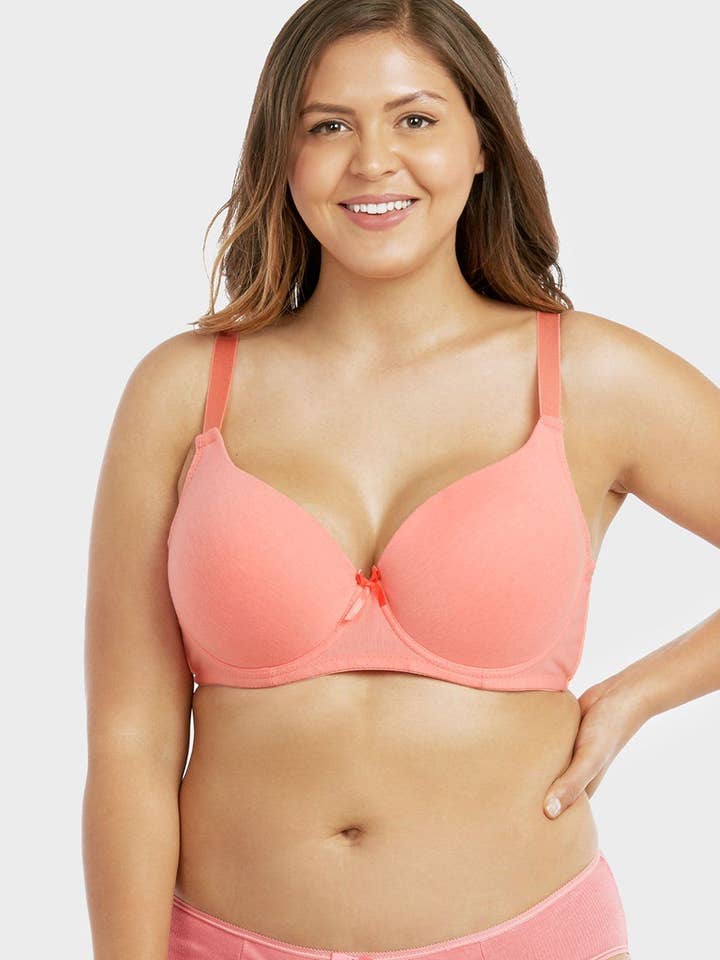 Sujetador Sofra BR4207PD de algodón liso para mujer para venta al por mayor de Lingerie Mart