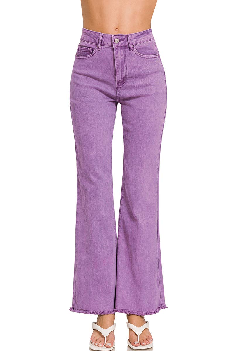 42POPS – wholesale Jeans - Dam – ",.._ Syra tvättade fransade fållfärgade denimjeansbyxor25