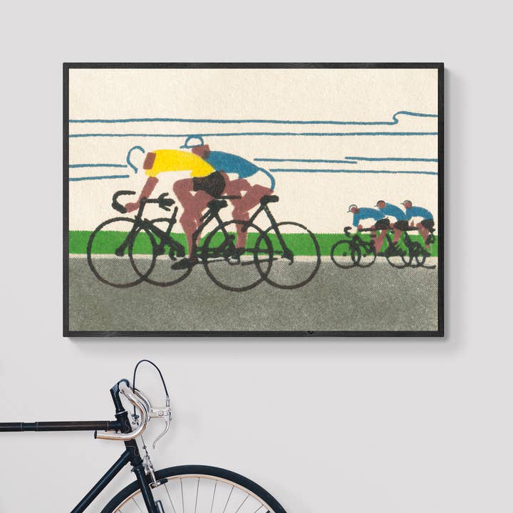 INK & SONS - Wholesale Art Print - Retro Cycling Print | Tour de France | Yellow Jersey Gift1