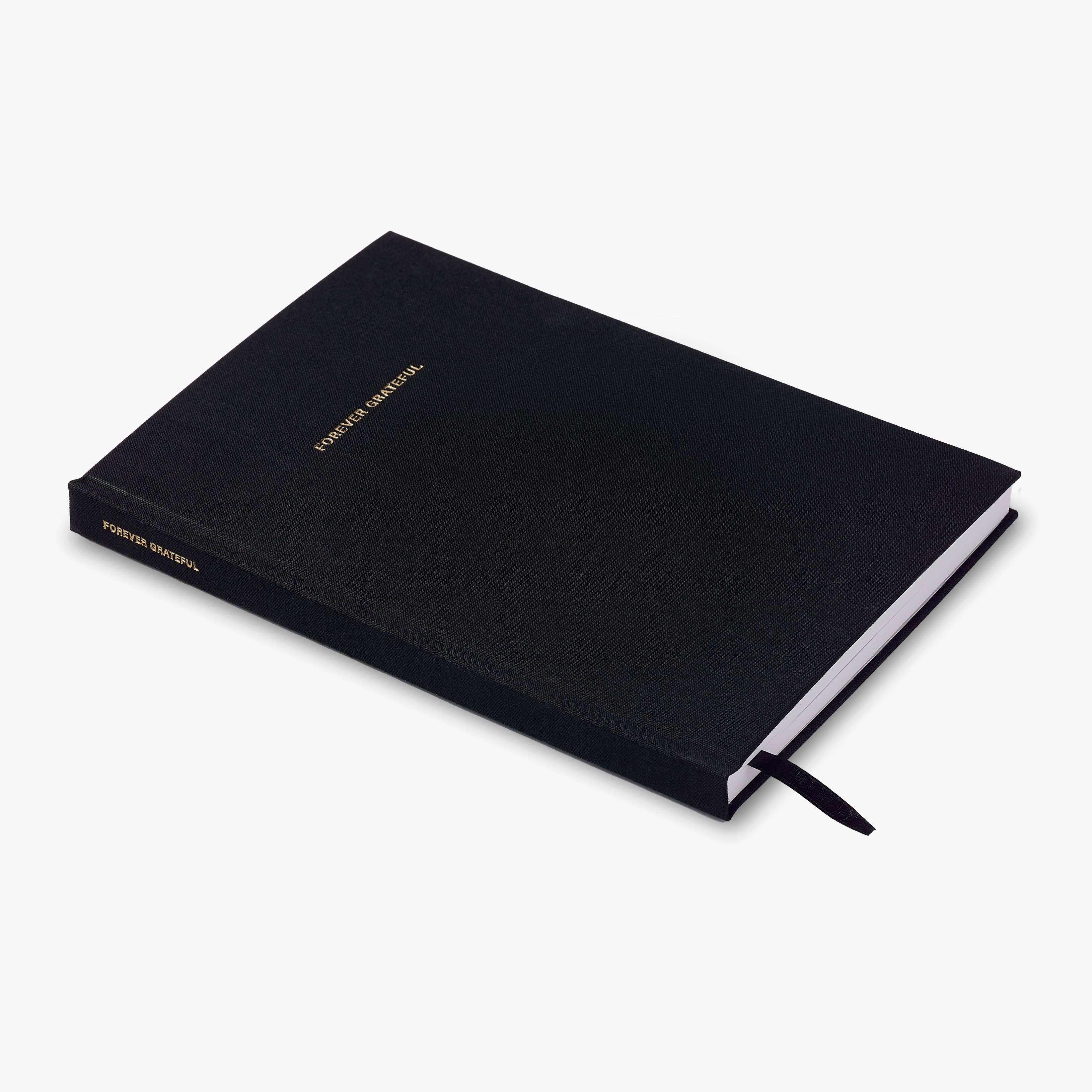 Souvenir Stationery - Wholesale Notebook - Forever Grateful Black Linen Notebook Gratitude Journal1