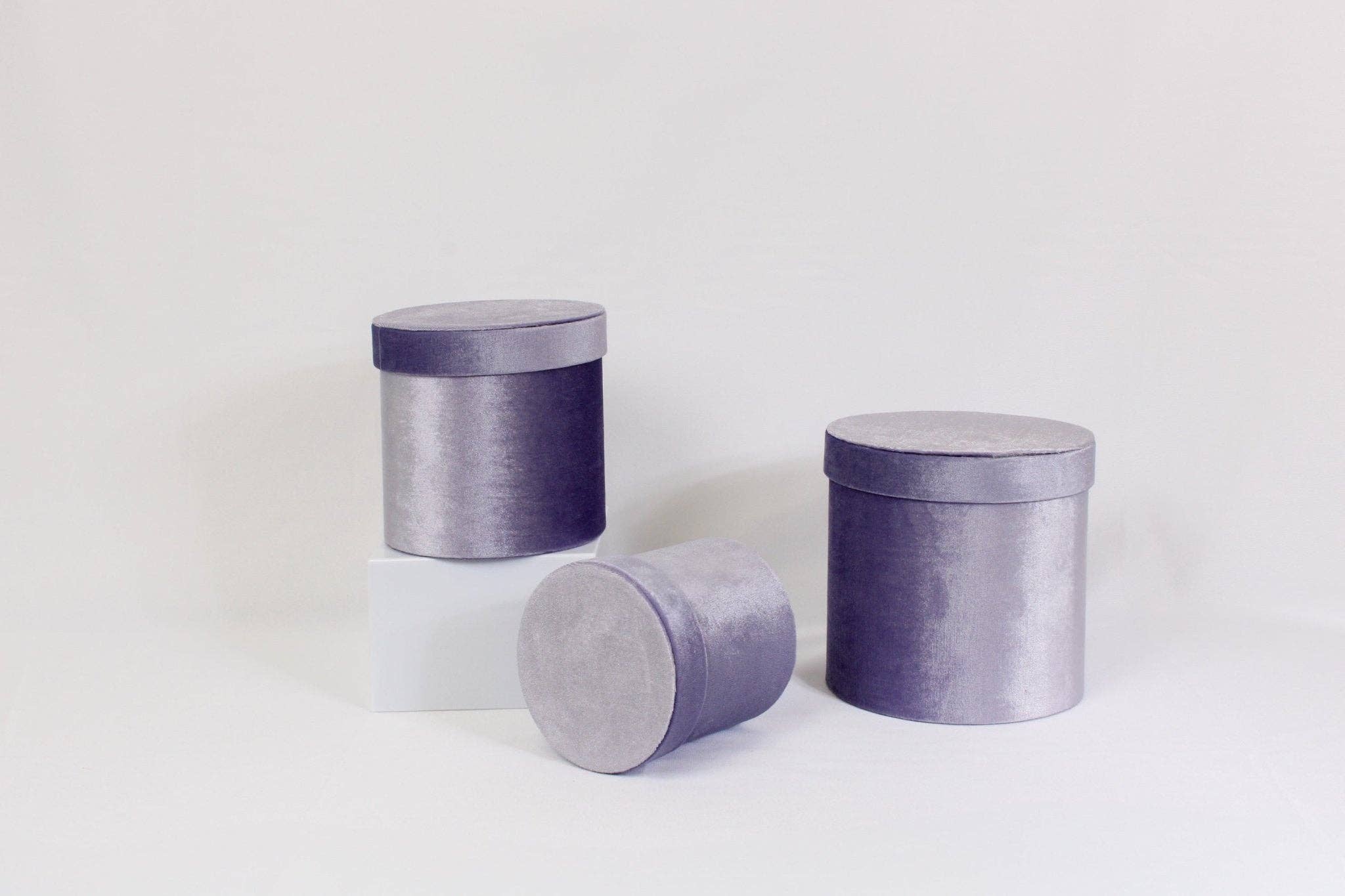 Elegant Design Supply - Wholesale Gift Box - Velvet Round Flower Hat Box with Lid15