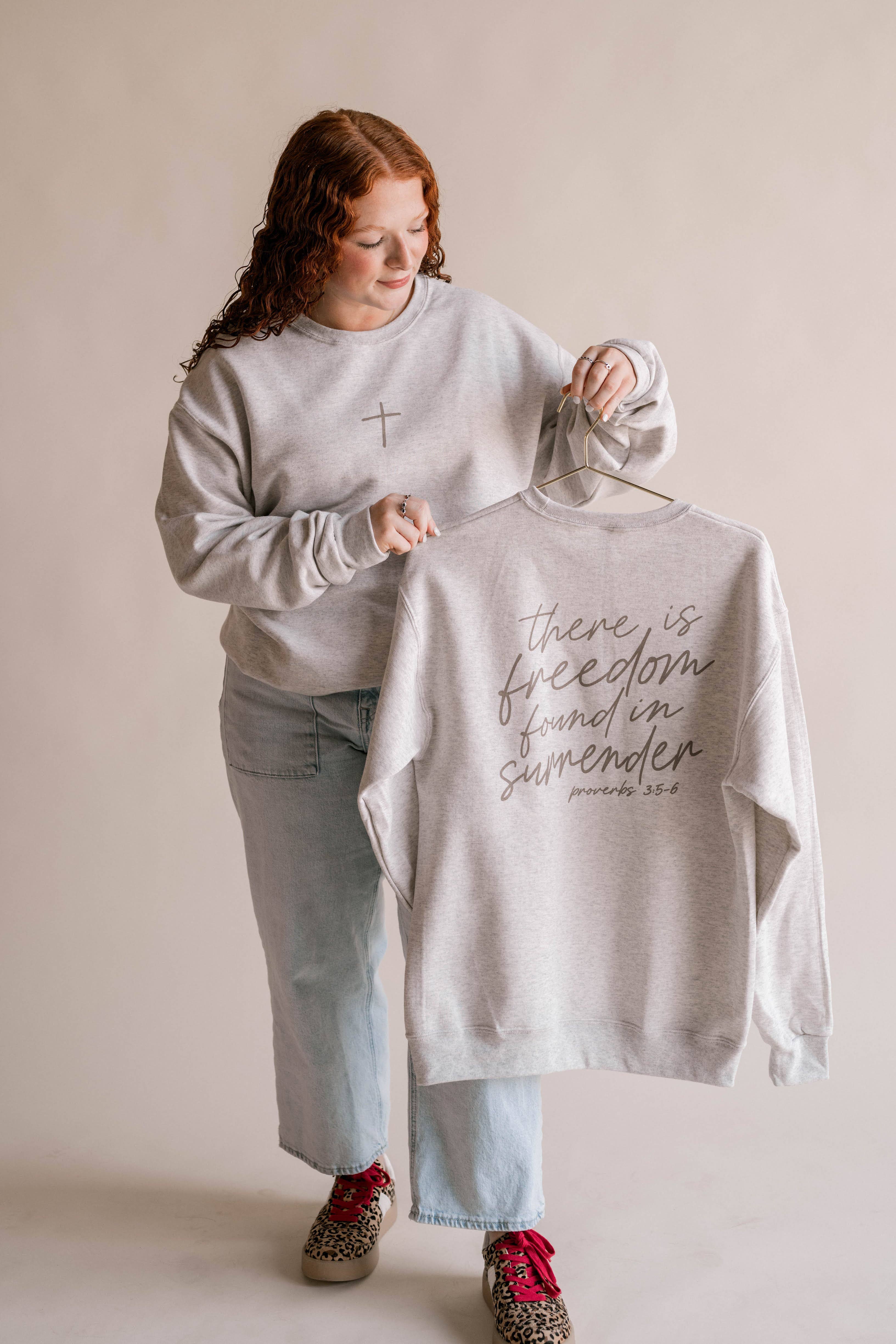 Dear Heart - Wholesale Graphic Sweatshirt - Women's - Freedom In Surrender Pullover | Christian Pullover 3