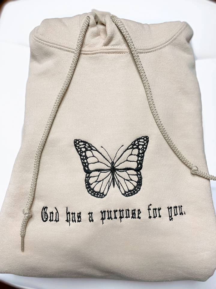 God has a purpose for you | butterfly Hoodie for wholesale by Apparel for God LLC