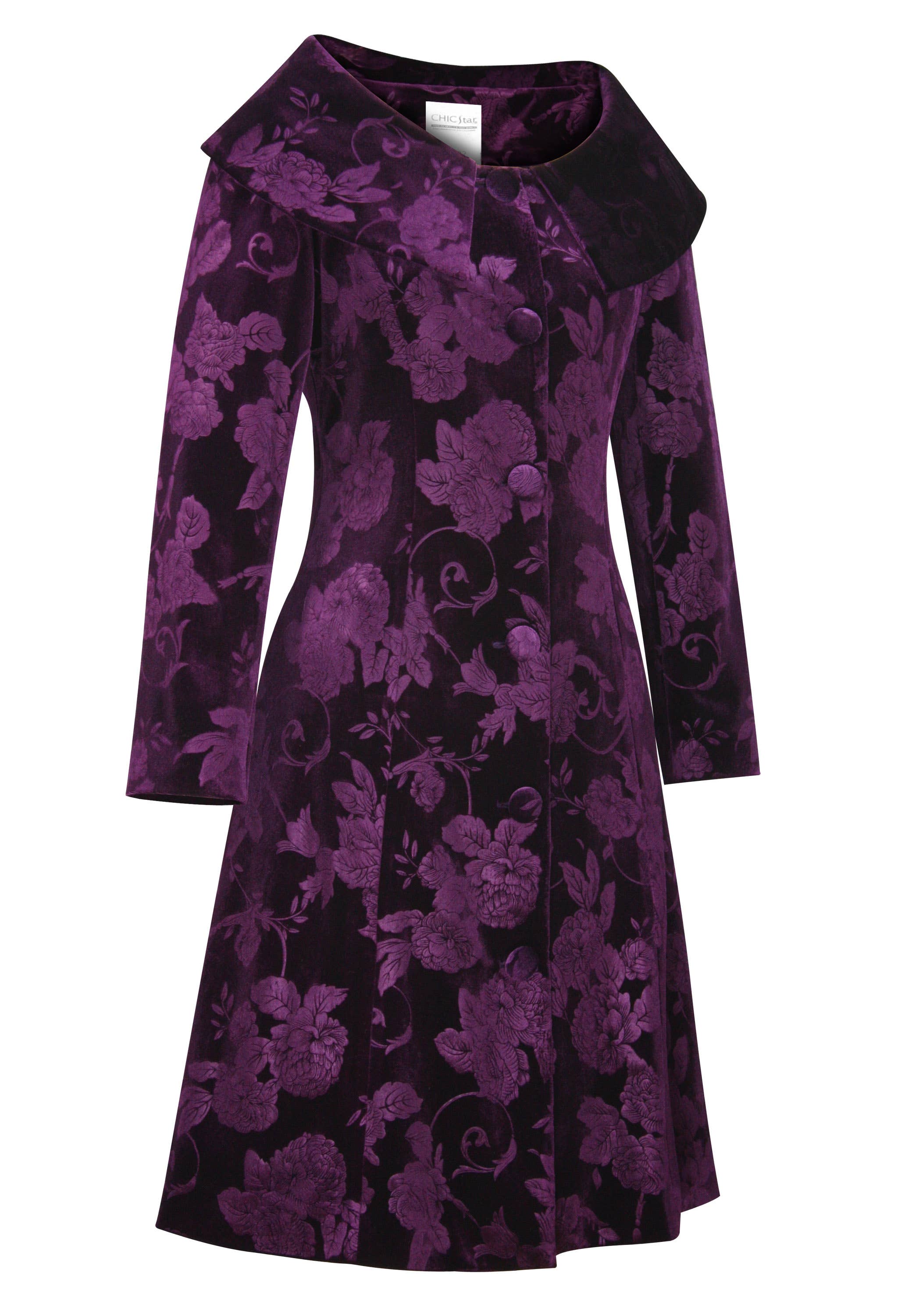 CHIC STAR – Großhandel Mantel - Damen – Chic Star Jackenmantel aus Samt in Schwarz, einfarbig 0809244