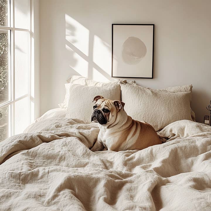Q VITA - Wholesale Bedding Set - 80%TENCEL 20% Linen Duvet Cover Set - Oatmeal Color