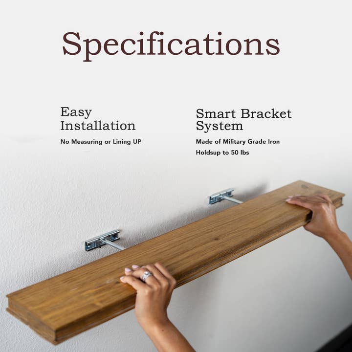 Willow and Grace Designs Inc - Wholesale Wall Mounted Shelf - Connie (Light Walnut) - Floating Shelves, Rustic Wood Shelves Wall Mounted - Set of 2 Wall Shelves for Bedroom, Bathroom, Family Room, Kitchen, Office – Smart Mounting Brackets - 24 x 6 x 1.5 in / 36 x 6 x 1.5 inches4