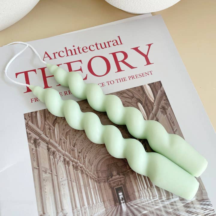 LA AROMA CANDLE CO. - Wholesale Tapered Candle/Candlestick - Swirl Taper Candles (A Pair)1