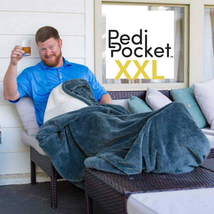 XXL Gorgeous Gunmetal for wholesale by PediPocket: The Foot Pocket Blanket