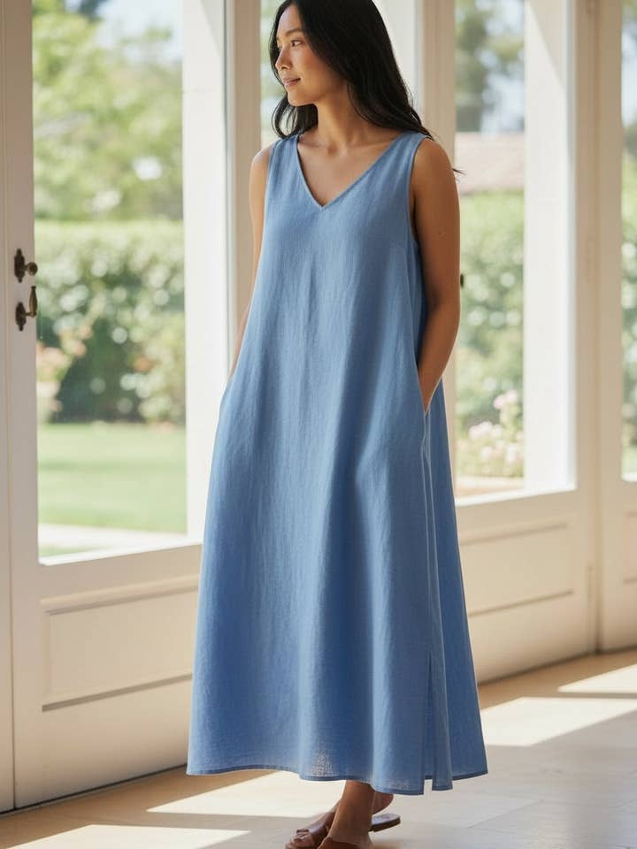 Ida Louise - Wholesale Dress - Women's - Francesca Italian Linen Maxi Dress