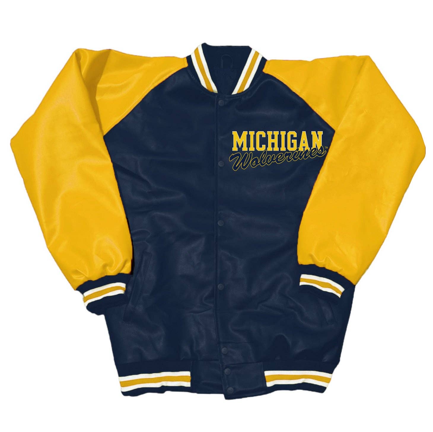Lojo Collegiate Apparel - Wholesale Varsity/Baseball Jacket - Women's - University of Michigan Varsity Letterman Jacket1