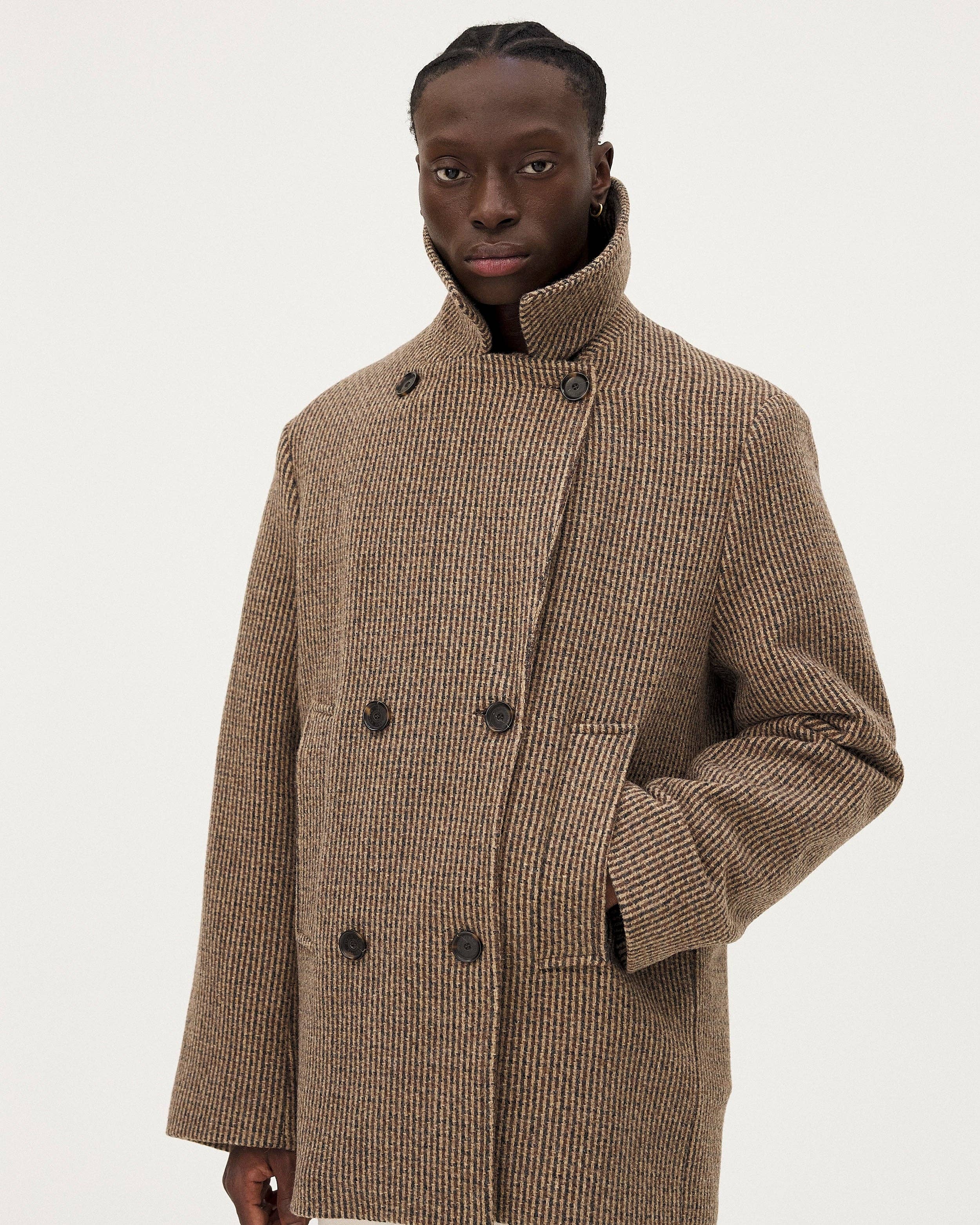 NOYOCO - Wholesale Peacoat - Women's - Dundee Cocoa Oversized Coat4