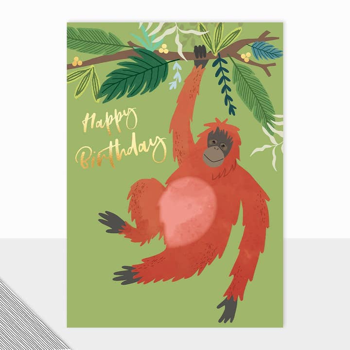 Kingdom Collection Happy Birthday Orangutan for wholesale by Laura Darrington Design Ltd