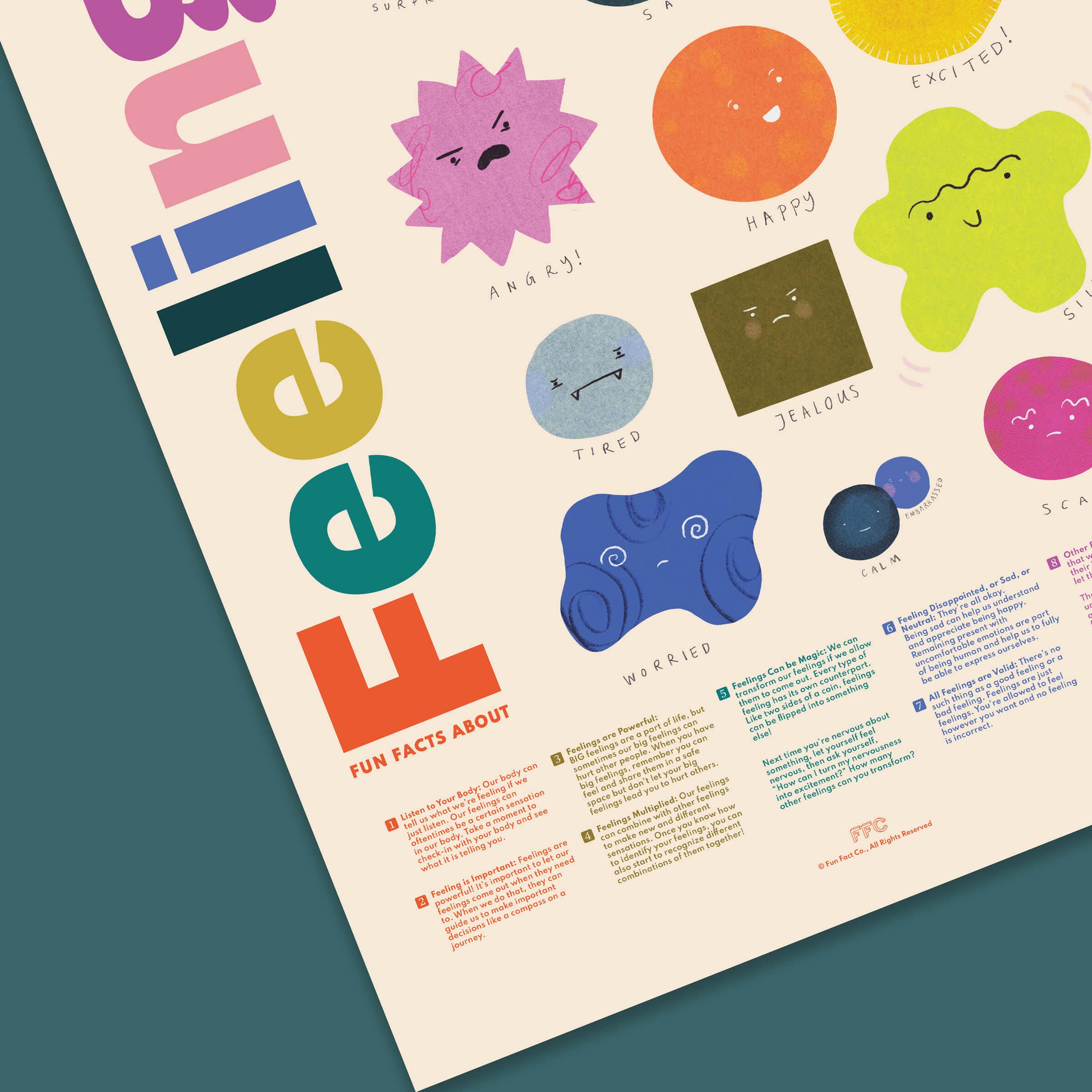 Fun Fact Co. – wholesale Konsttryck – Feelings-print, affisch om känslors betydelse, inredning för terapeuter1
